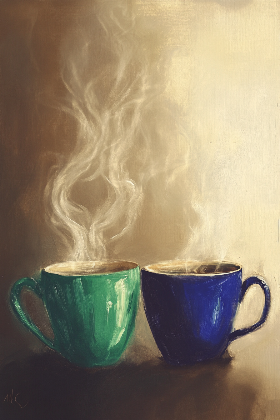 Steaming Cups Canvas