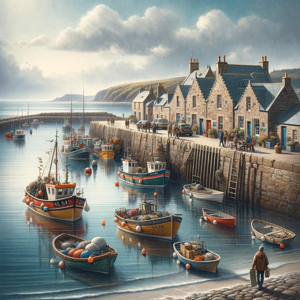 Stonehaven Old Pier Cotton Cushion
