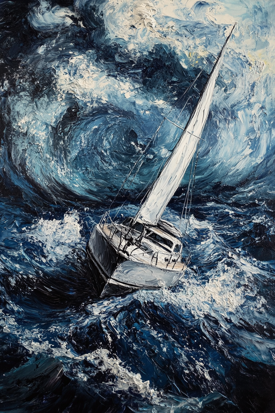 Stormy Seas Yacht Canvas