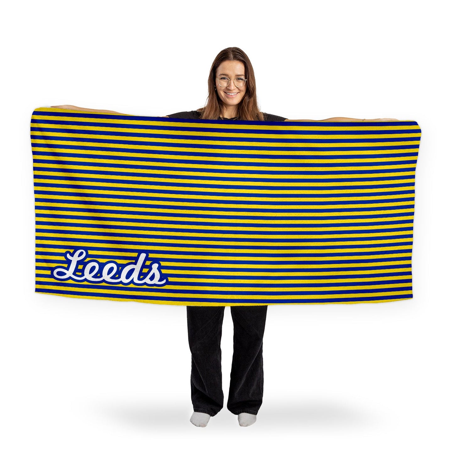 Leeds - Stripes - Microfibre Retro Beach Towel - 150cm x 75cm