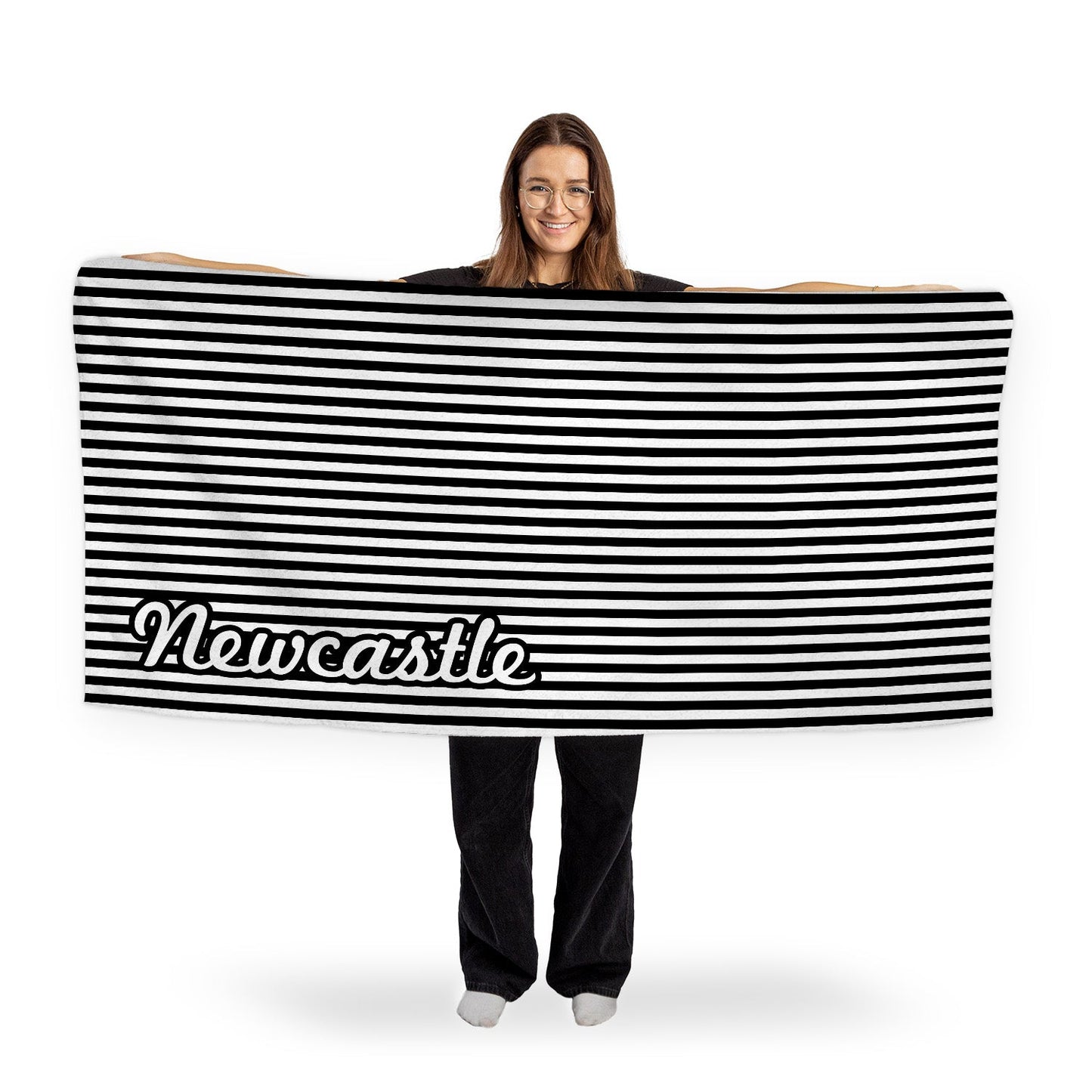 Newcastle - Stripes - Microfibre Retro Beach Towel - 150cm x 75cm