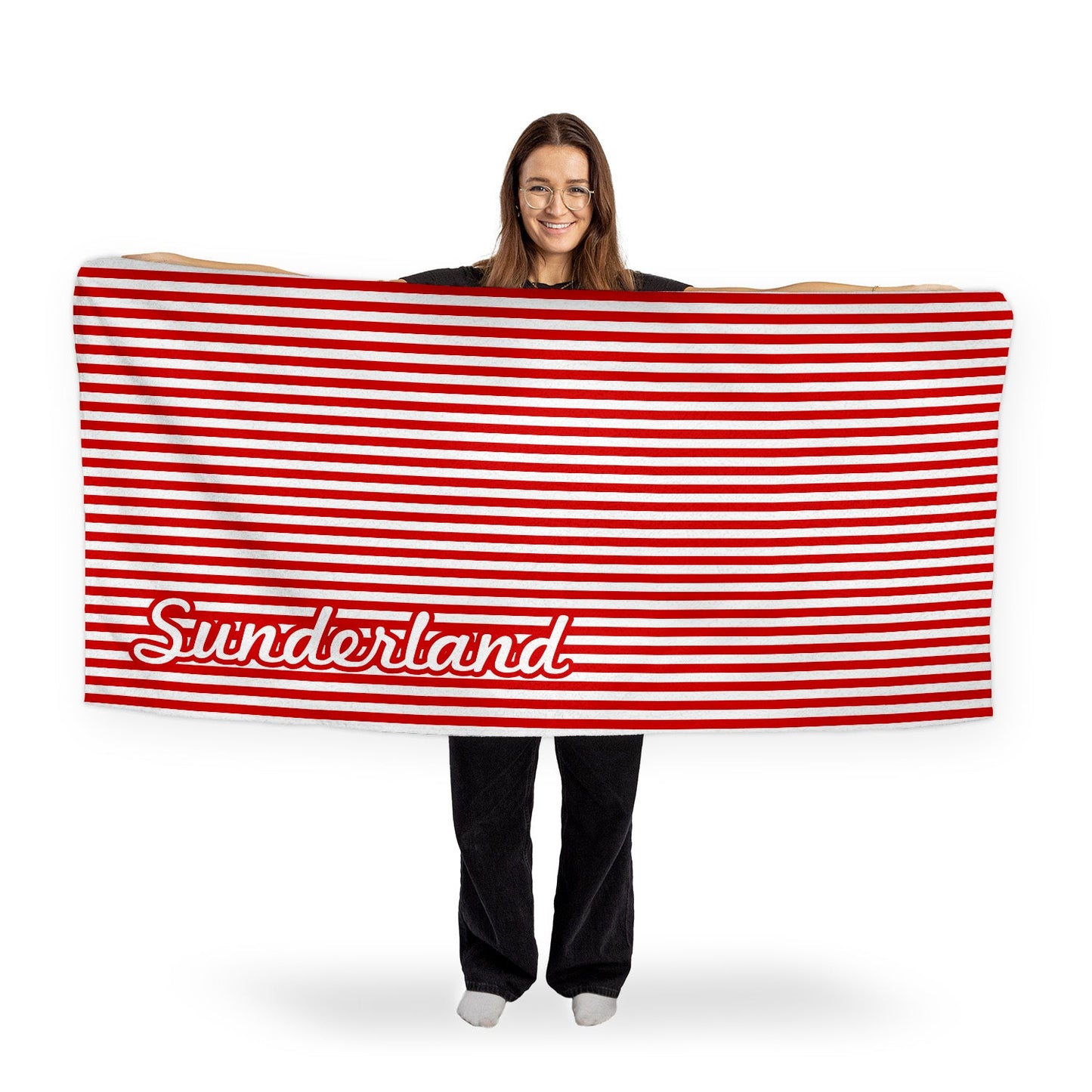 Sunderland - Stripes - Microfibre Retro Beach Towel - 150cm x 75cm