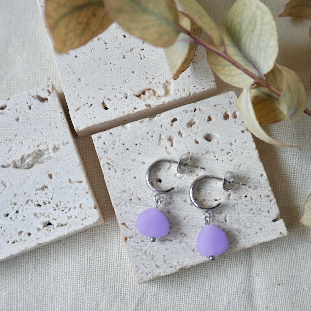 Terra Stud Huggie Pebbles