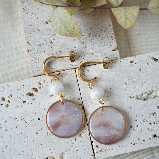 Celestia Stud Huggie Duo Disc