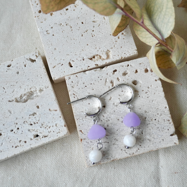 Terra Stud Huggie Duo Pebble