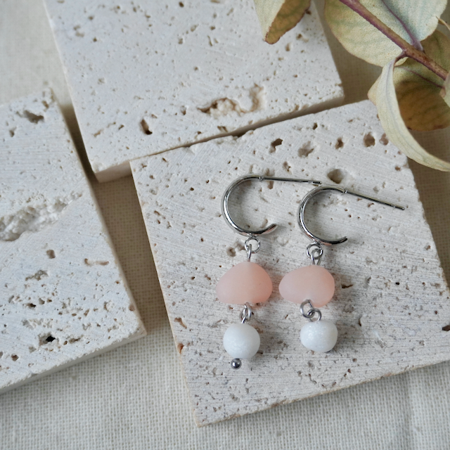 Terra Stud Huggie Duo Pebble