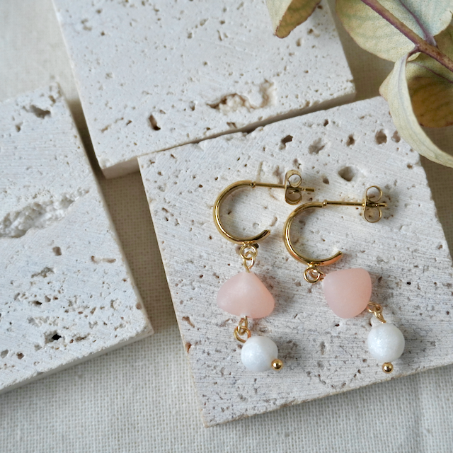 Terra Stud Huggie Duo Pebble