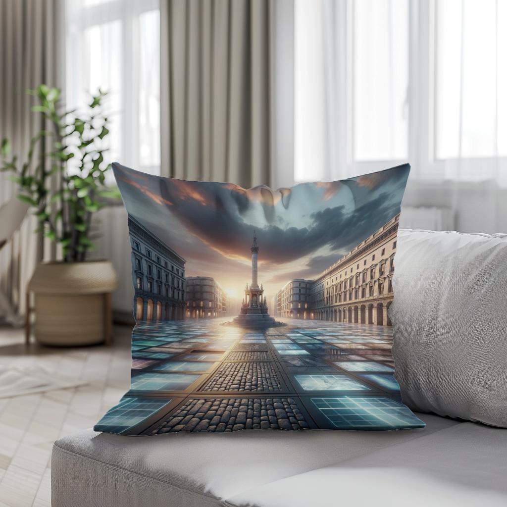 Plaza of Ages Cotton Cushion