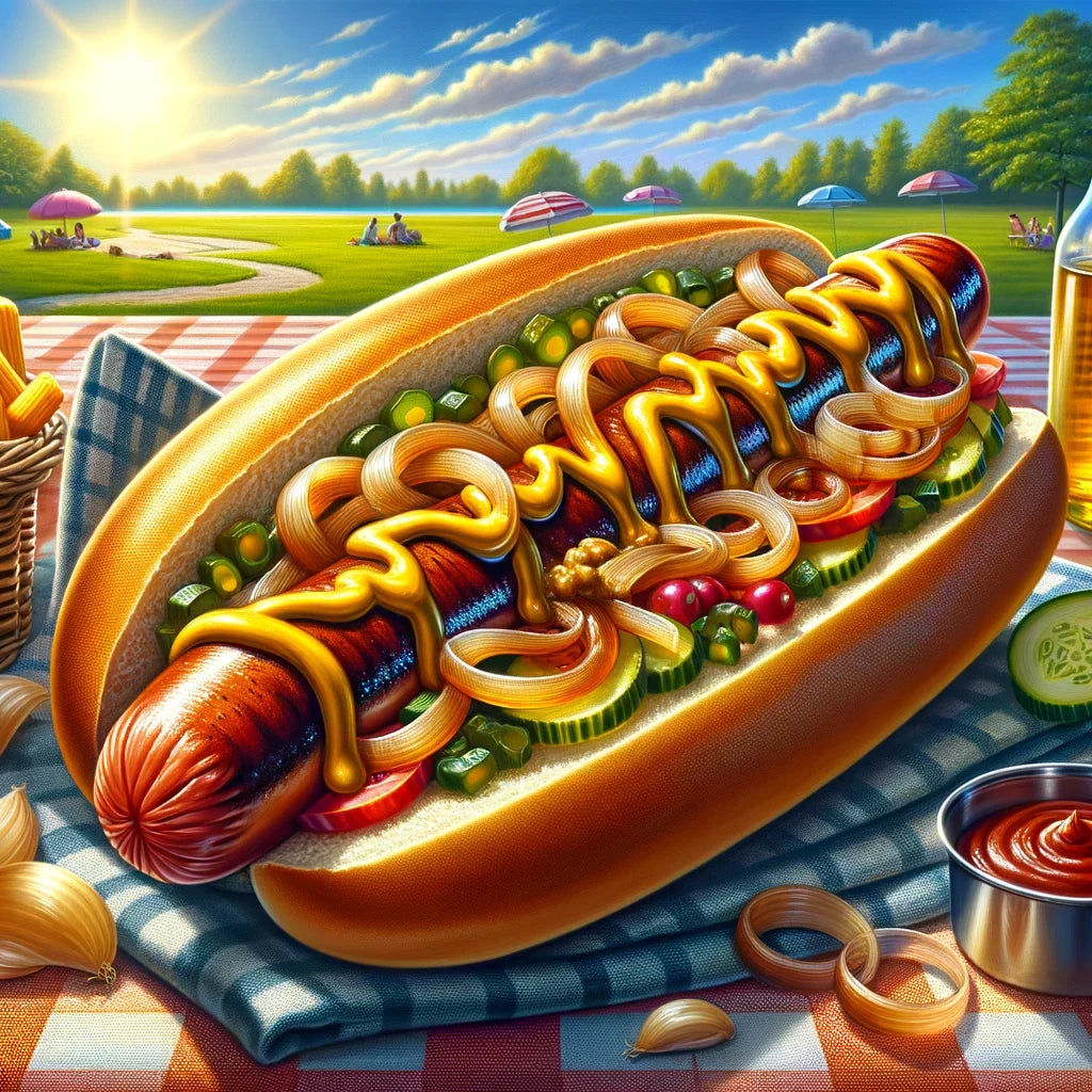 Summer Picnic Hot Dog Canvas