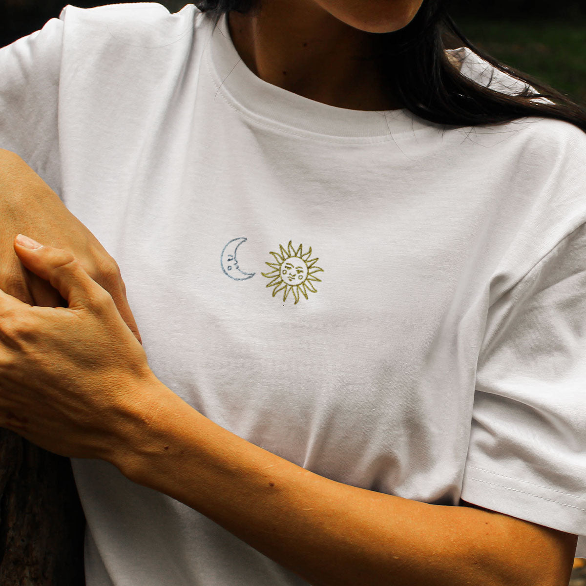 Sun And Moon Embroidered T-Shirt (Unisex)