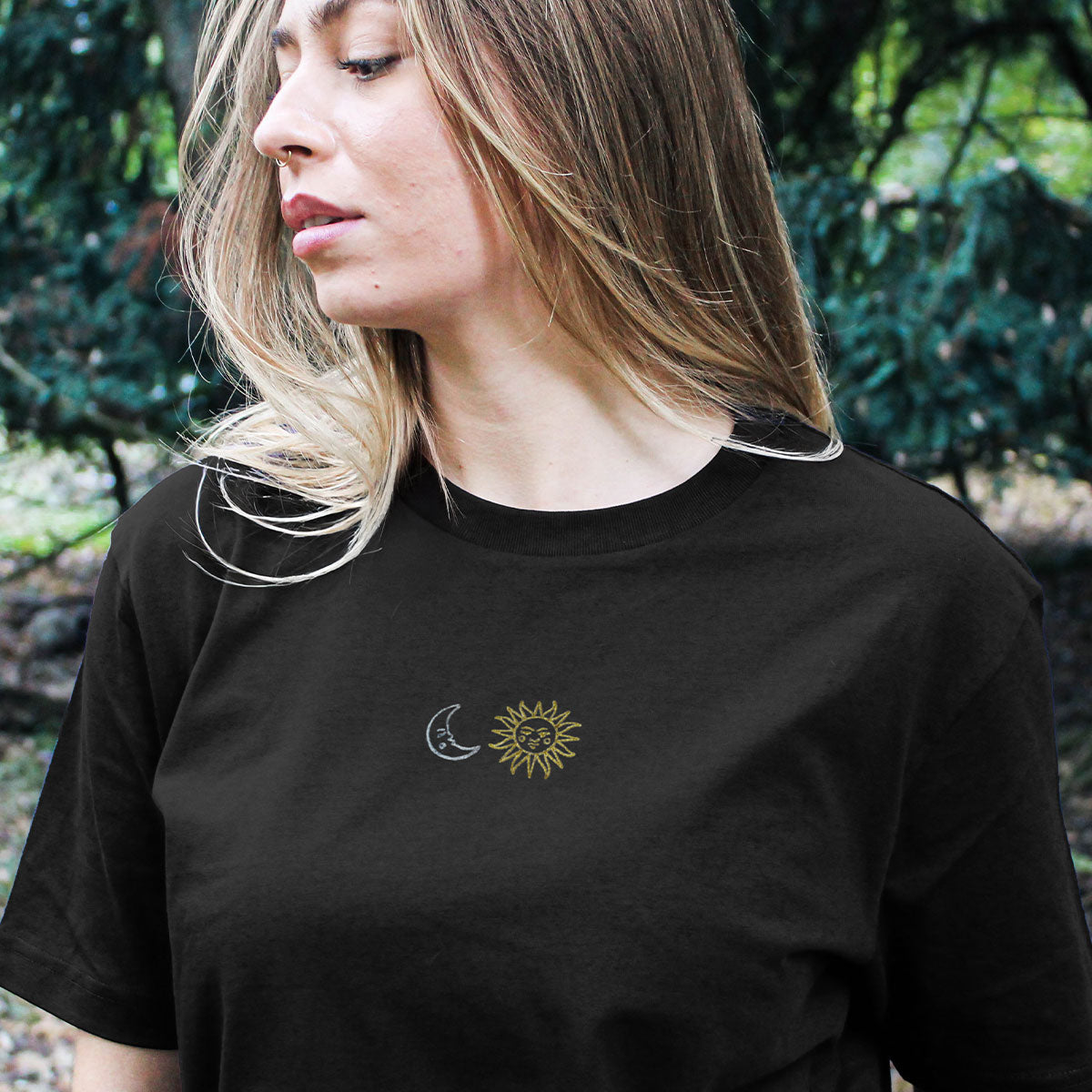 Sun And Moon Embroidered T-Shirt (Unisex)