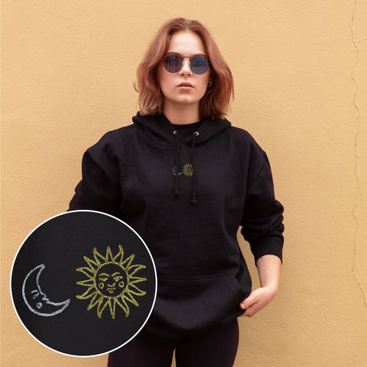 Sun and Moon Embroidered Hoodie (Unisex)