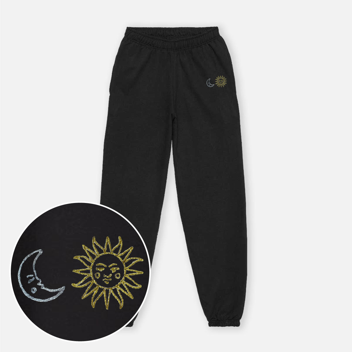 Sun And Moon Embroidered Joggers (Unisex)