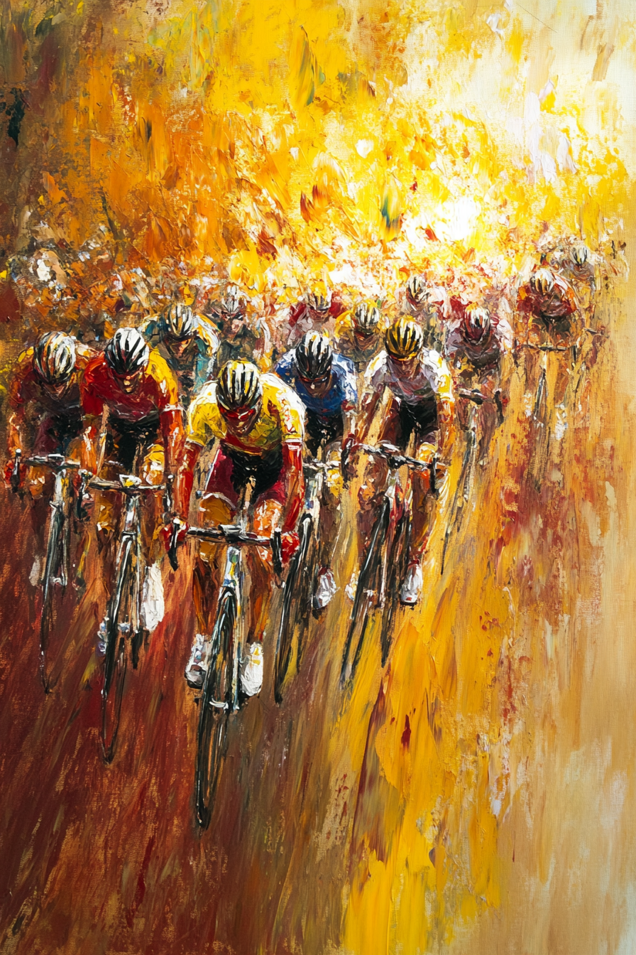 Sunrise Cyclist Race Canvas