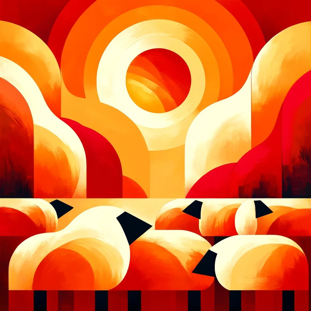 Sunset Sheep Warmth Canvas
