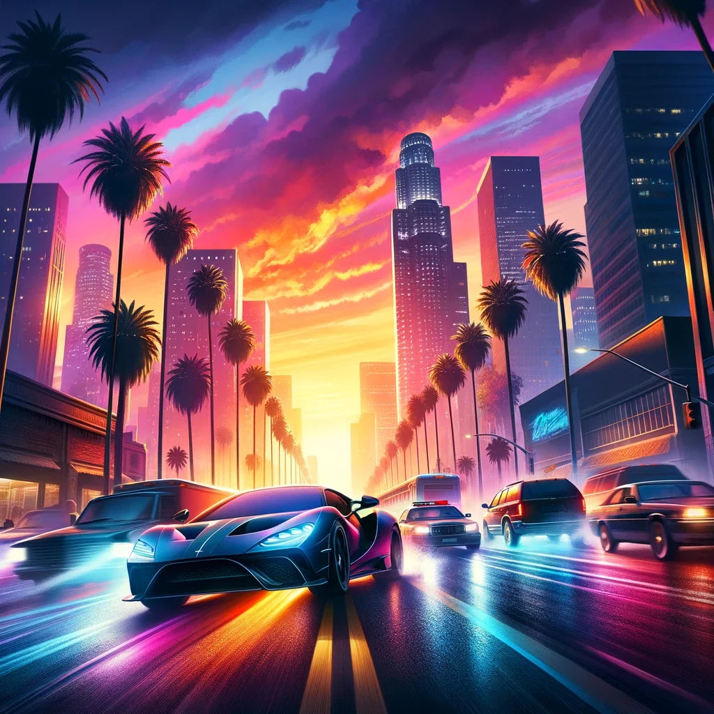 Sunset Boulevard Escape Canvas