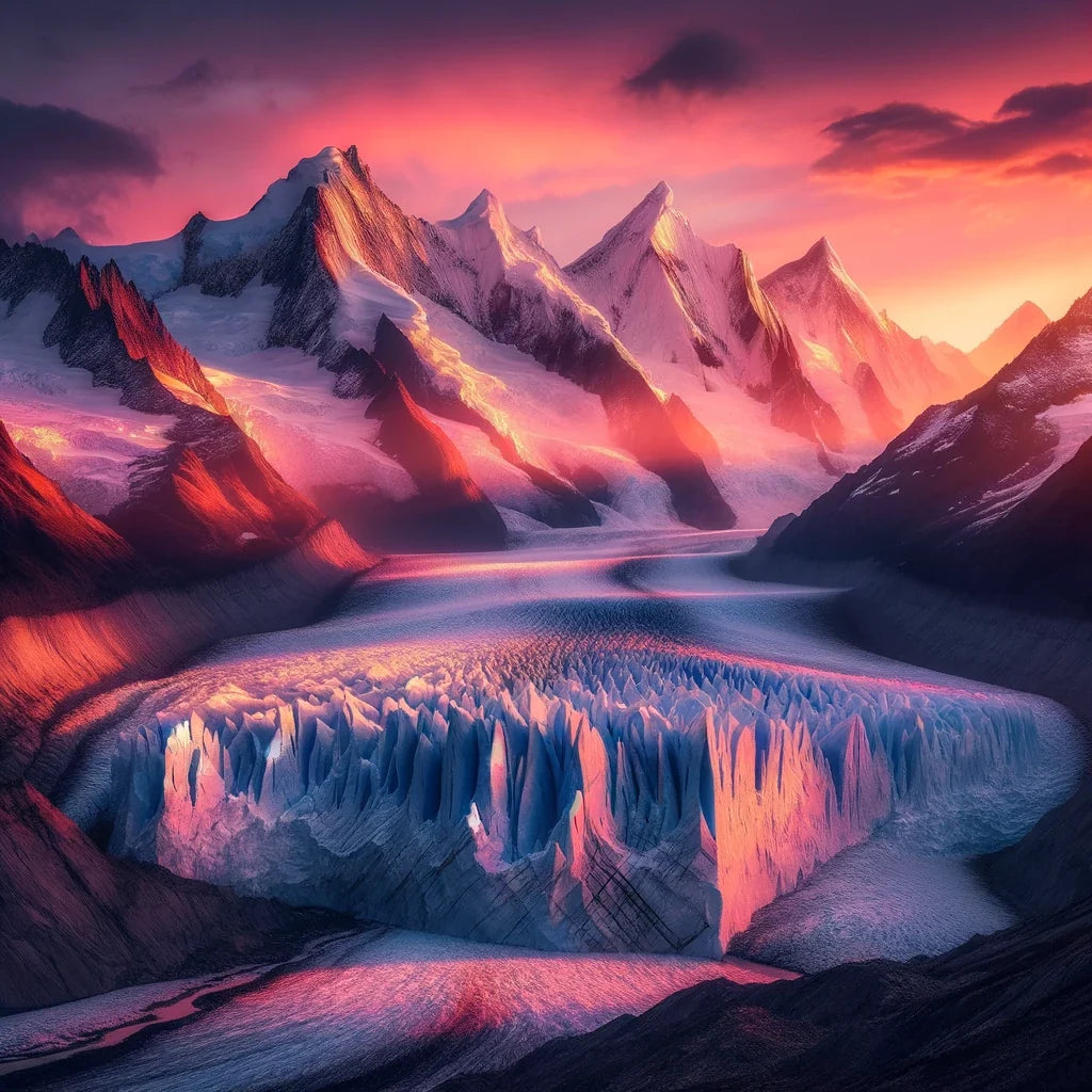 Sunset Glacier Canvas