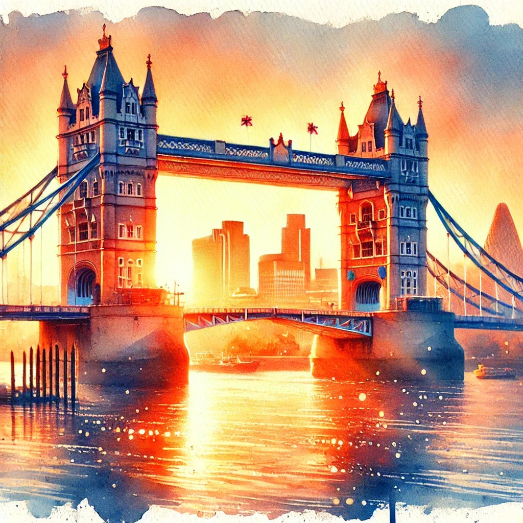 Sunset Over Tower Bridge Canvas