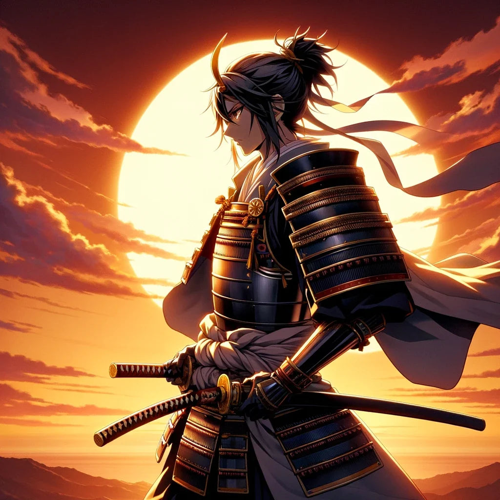 Sunset Samurai's Resolve Cotton Cushion