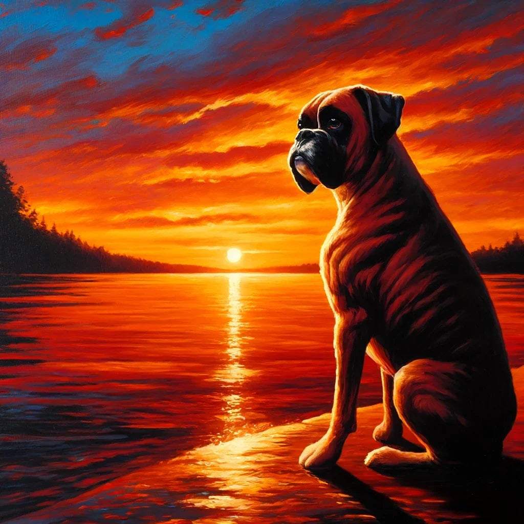 Sunset Serenity Boxer Reflections Canvas
