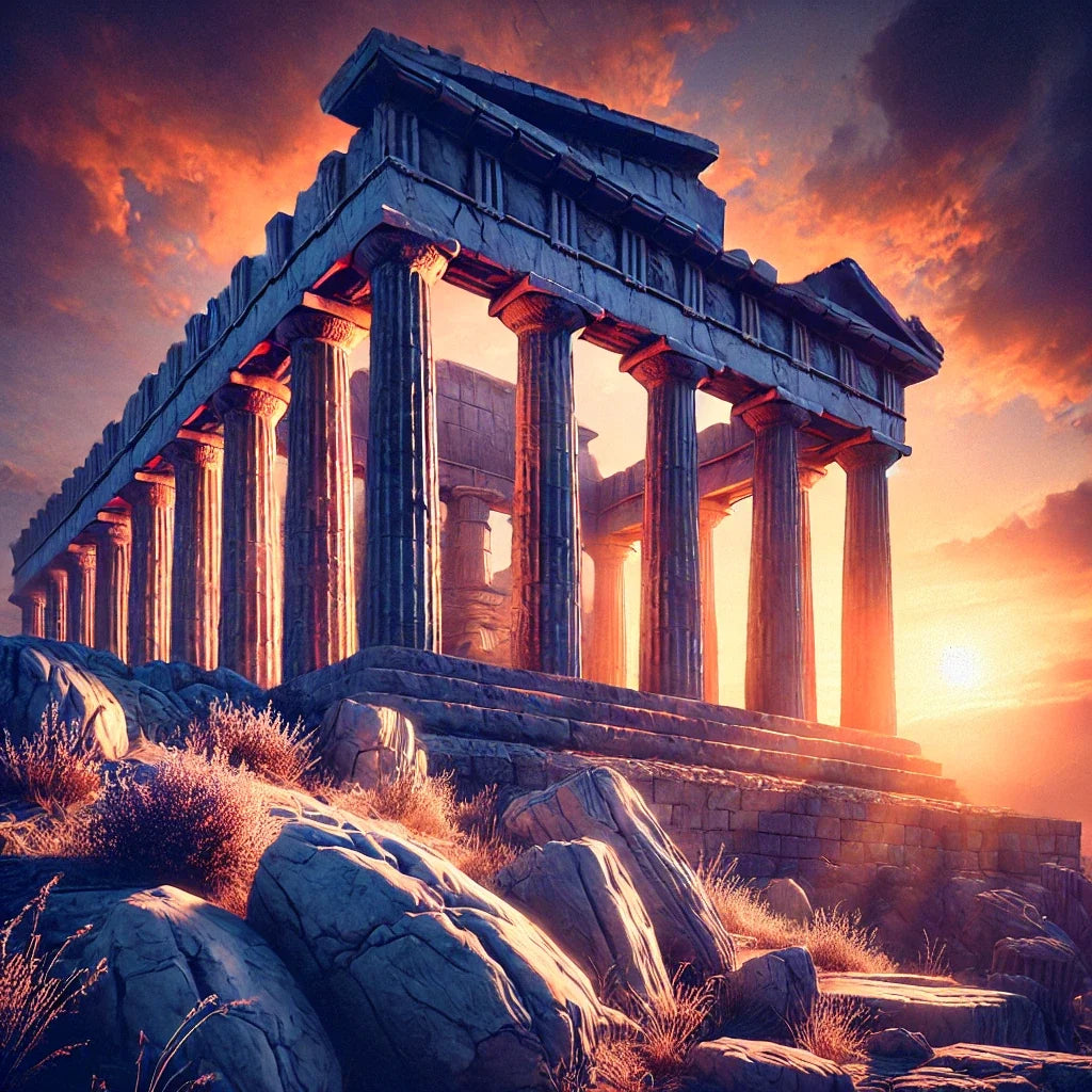Sunset Temple Canvas