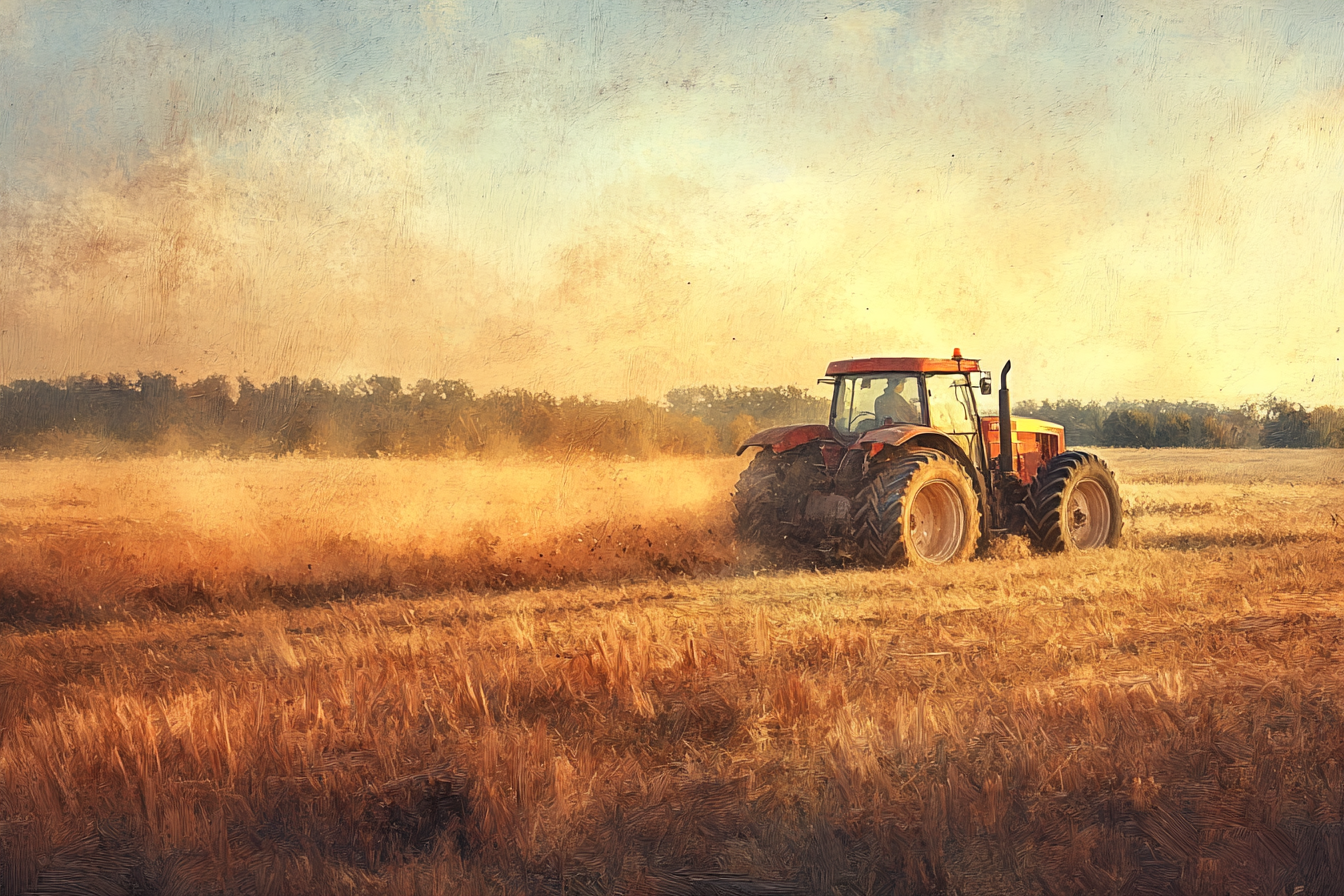 Sunset Tractor Canvas