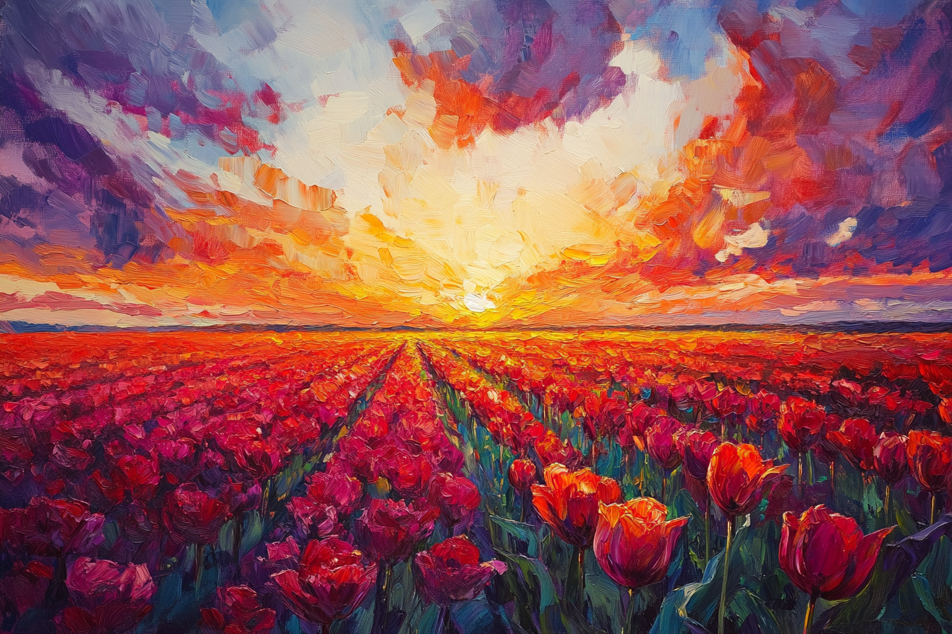 Sunset Tulip Blanket