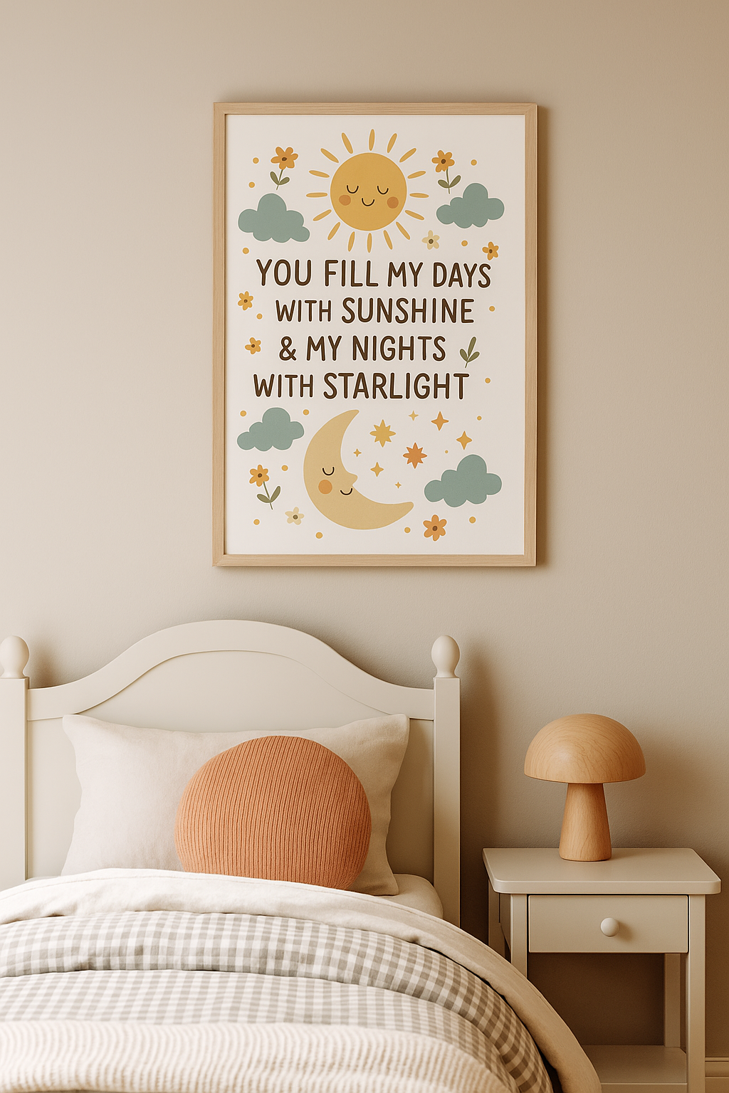 Sunshine & Starlight – Quote Wall Art for Baby’s Room or Nursery