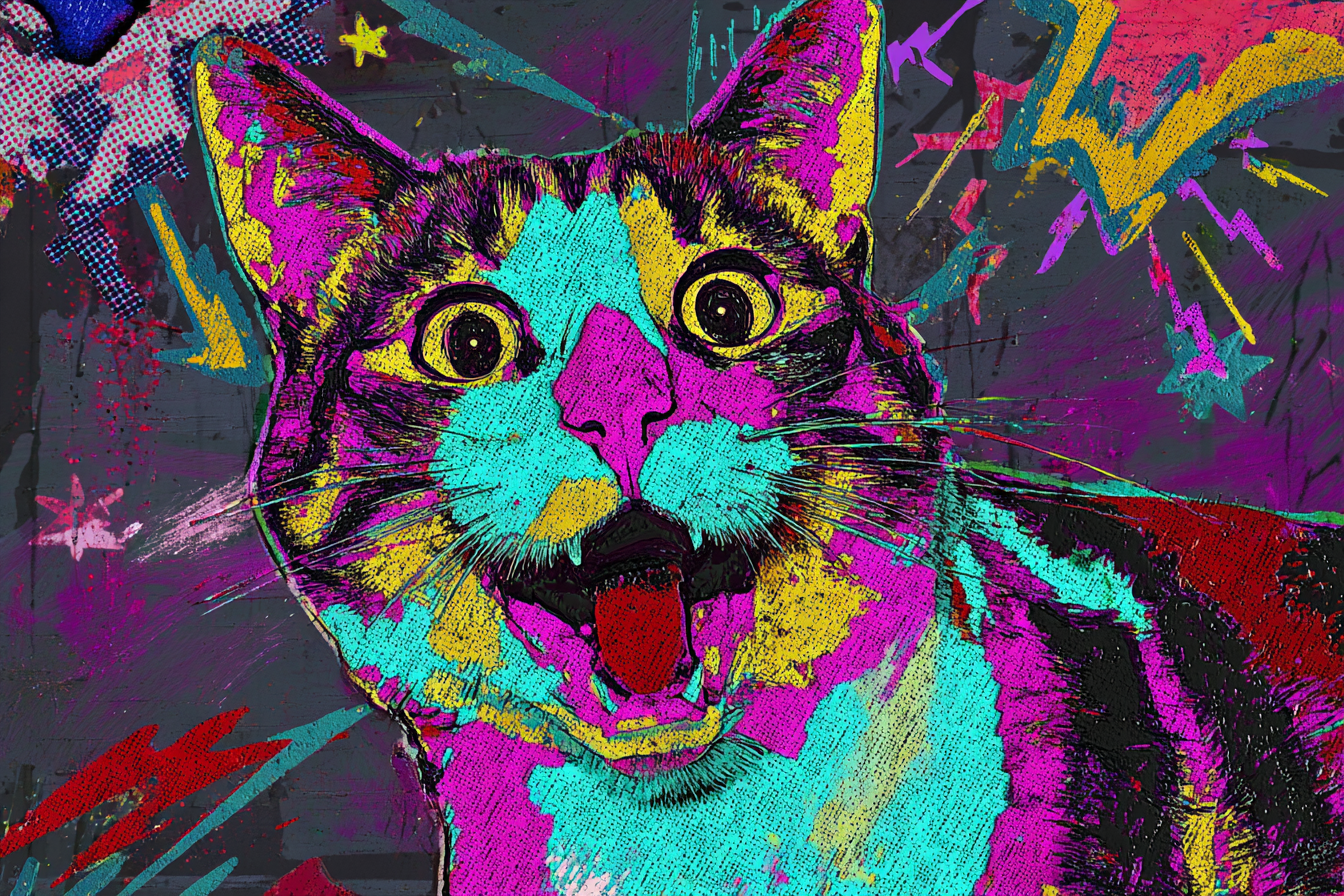 Surprised Cat Energy Canvas