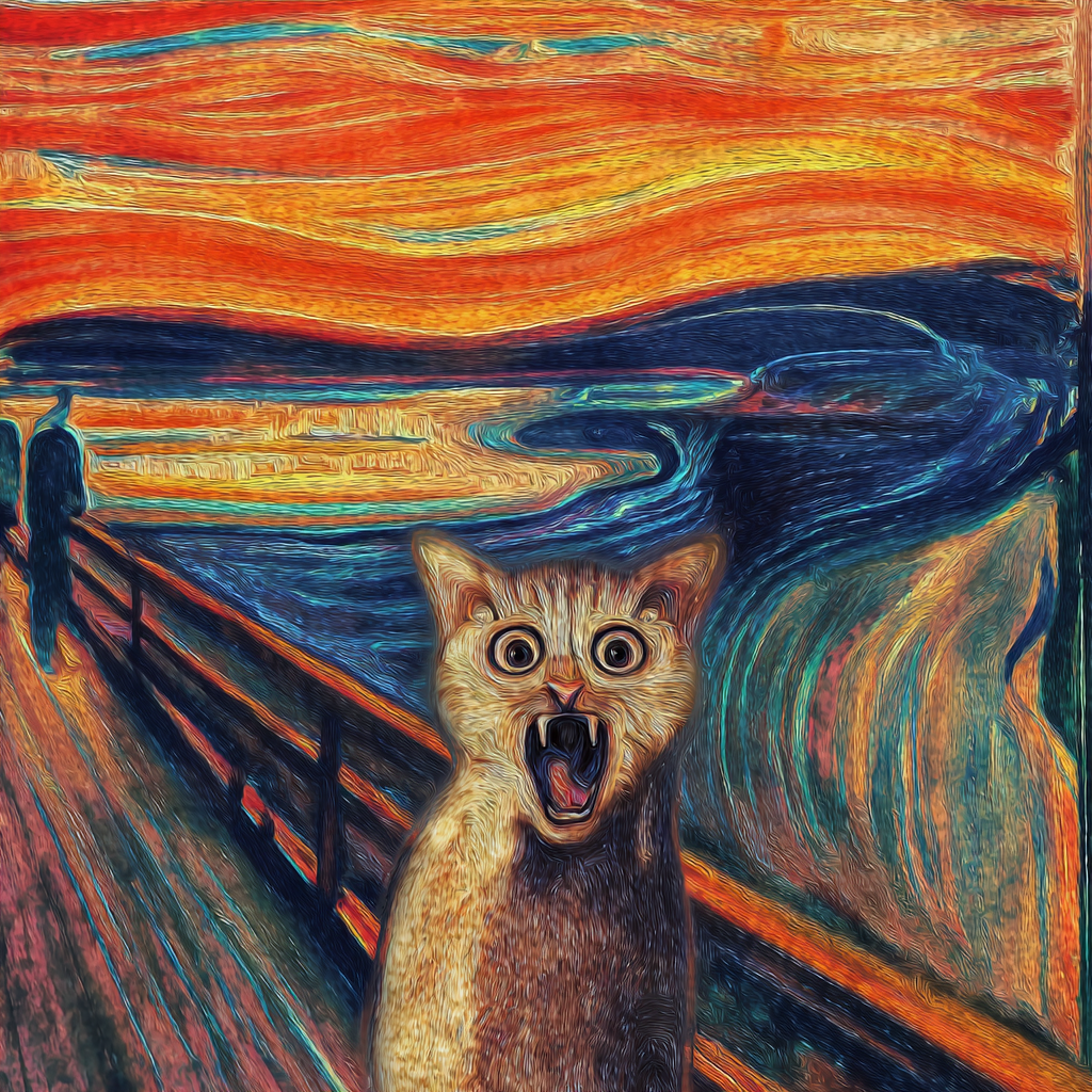 Surprised Feline Expressive Canvas