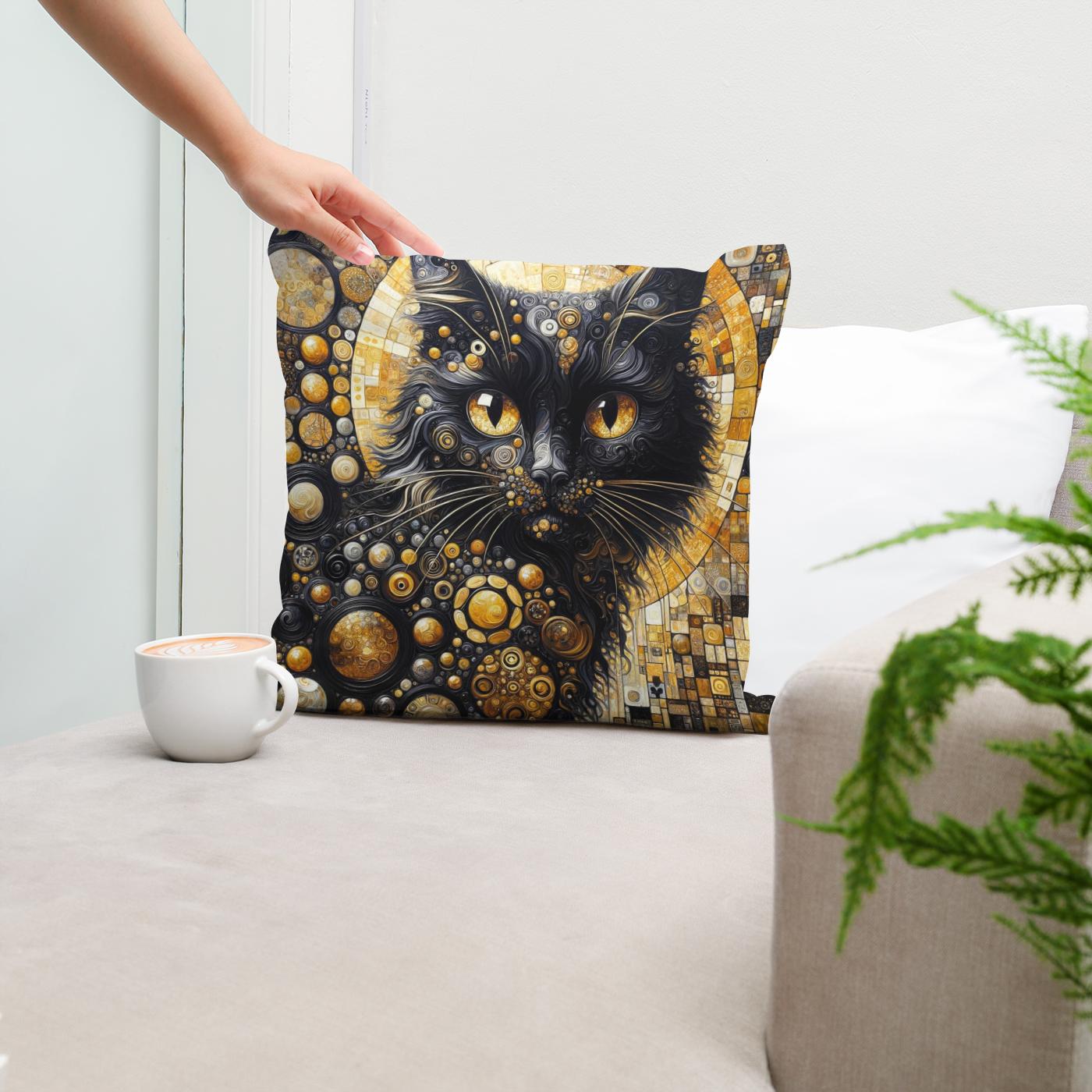 The Golden Cat Eyes Cotton Cushion