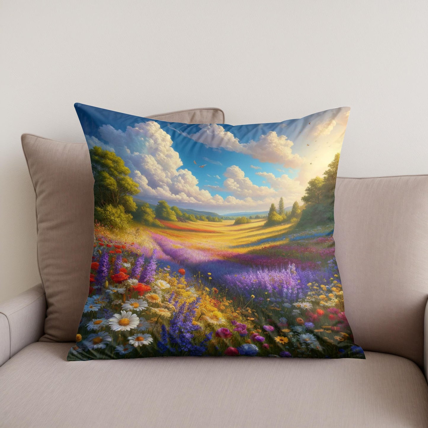 Meadow Whispers Summer Cotton Cushion
