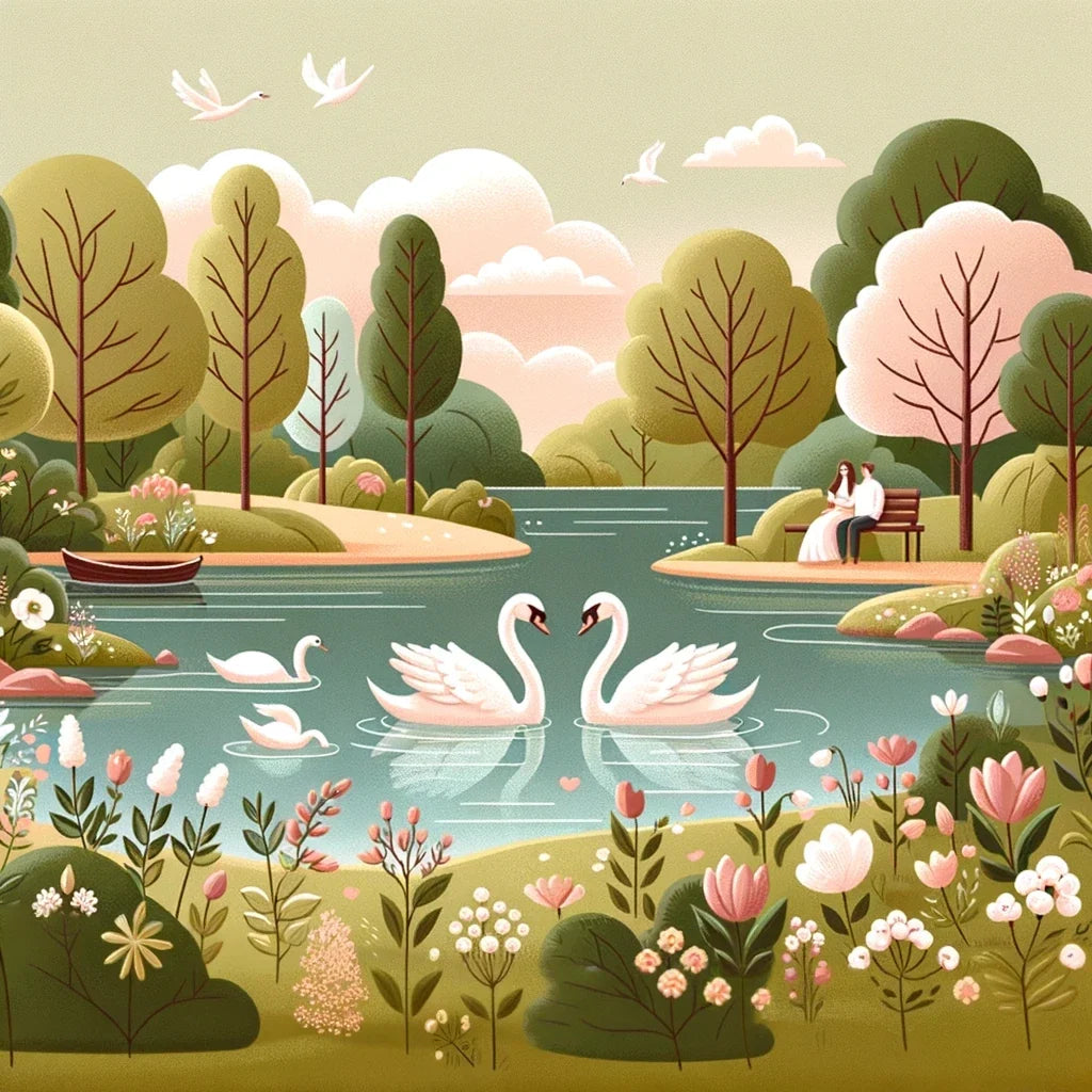 Swan Lake Romance Canvas