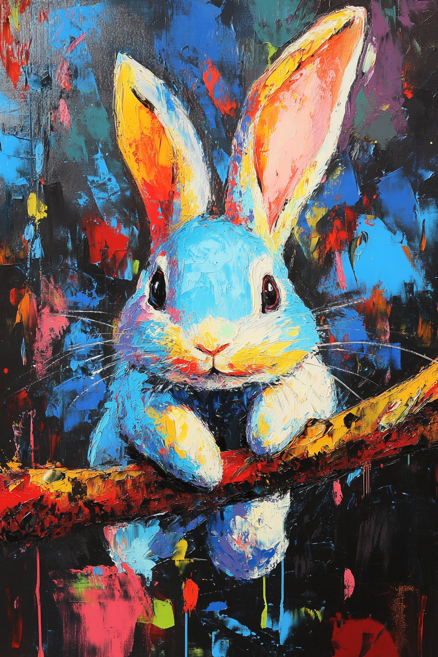 Swinging Bunny Canvas