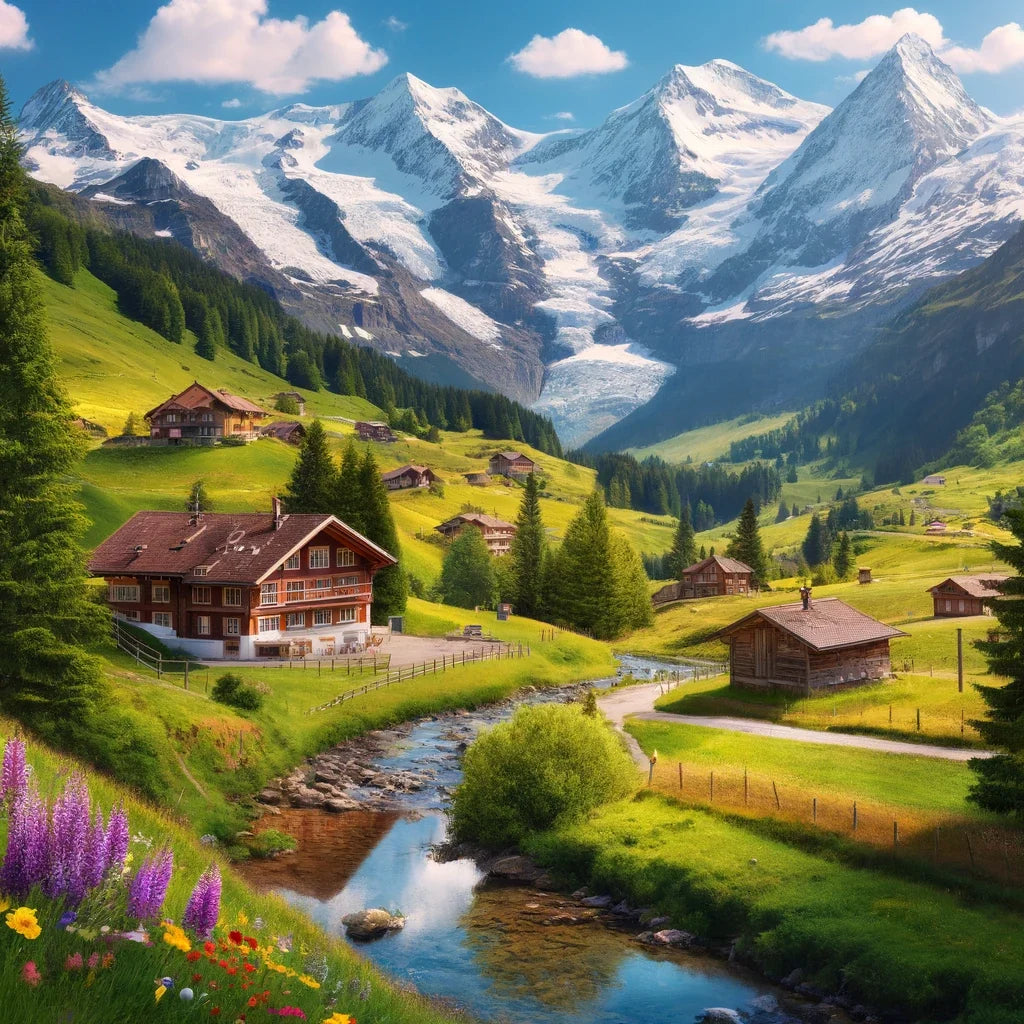 Swiss Alps Charm Canvas