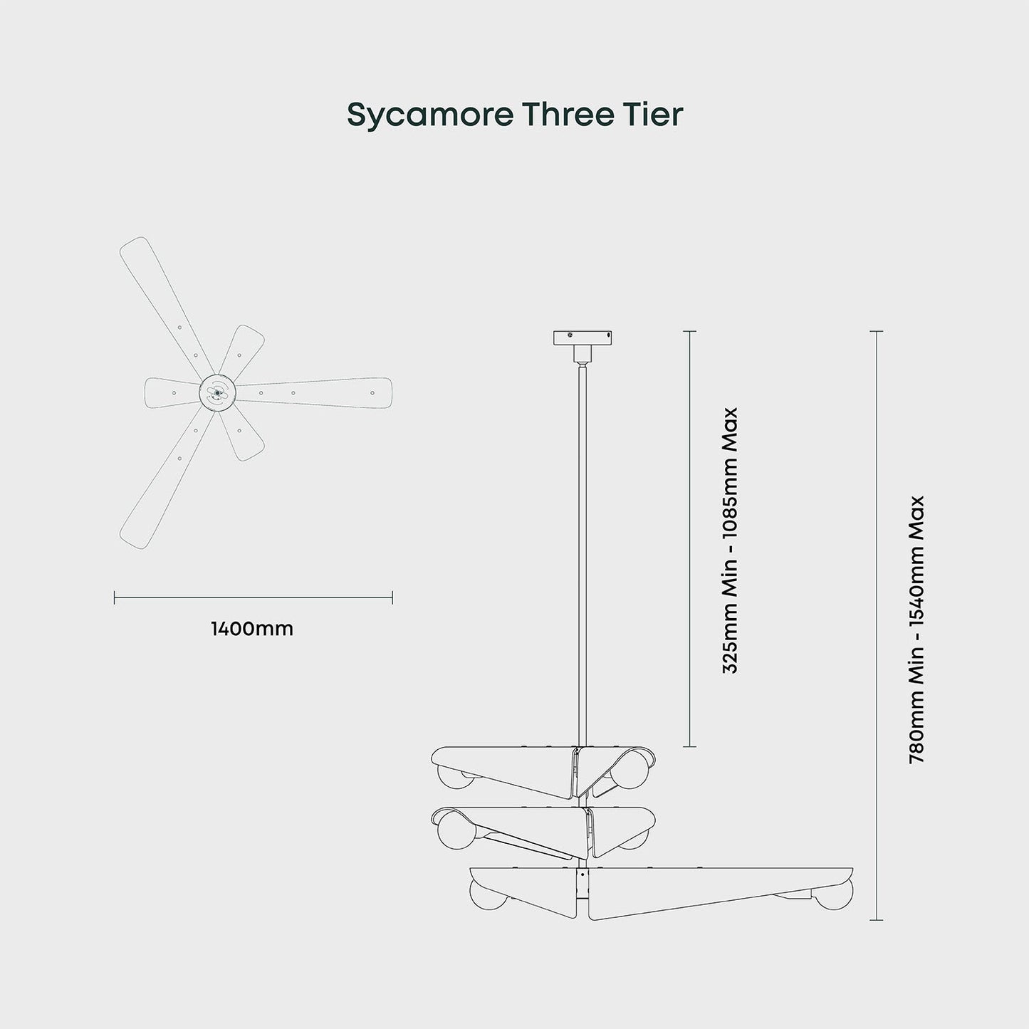 Sycamore Chandelier 3 Tiers in Dusk Pink