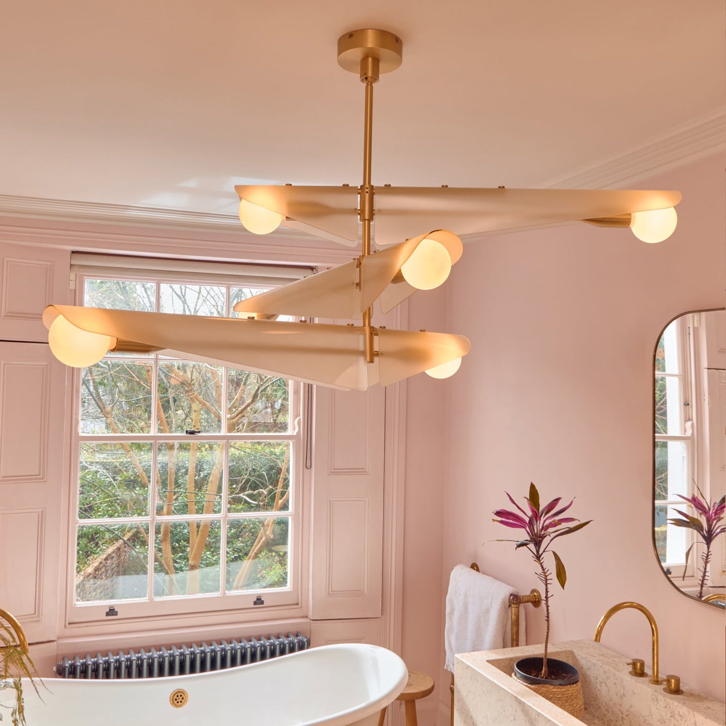 Sycamore Chandelier 3 Tiers in Dusk Pink