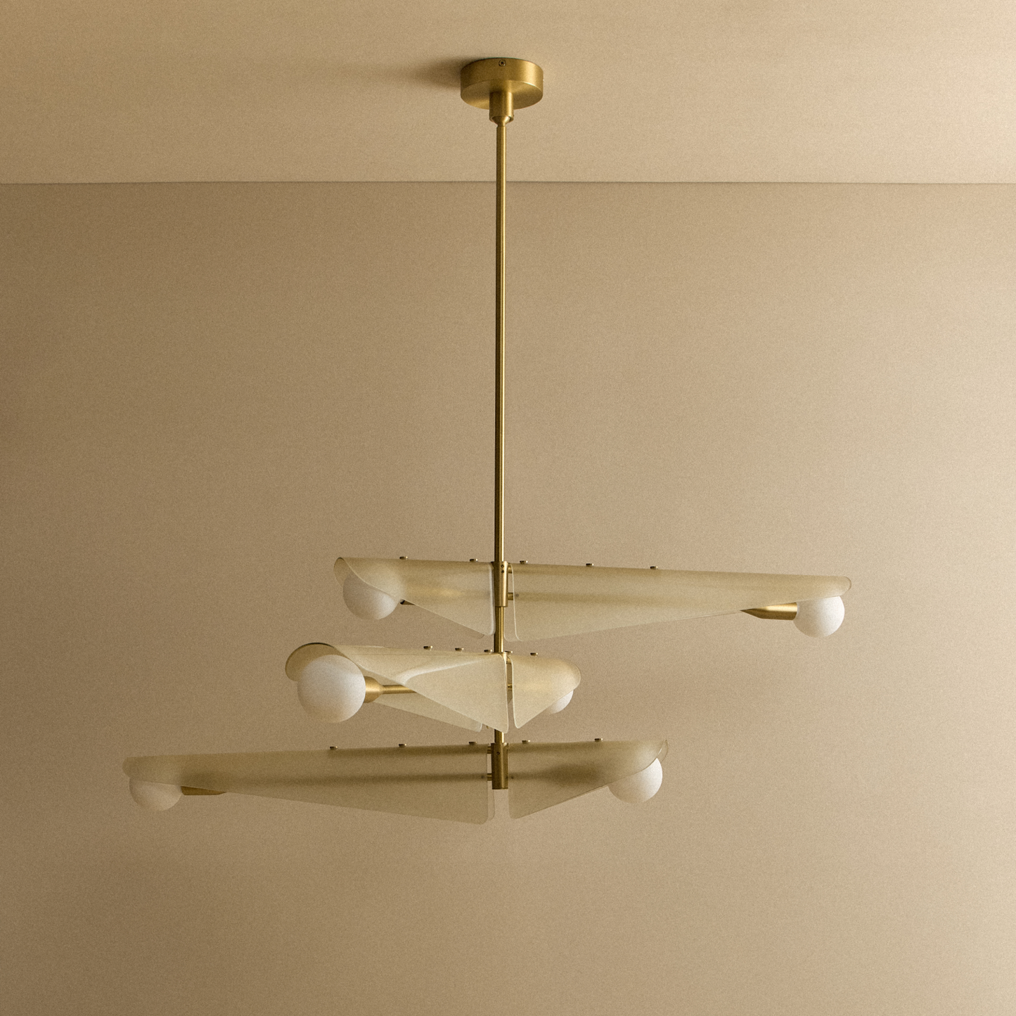 Sycamore Chandelier 3 Tiers in Dusk Pink
