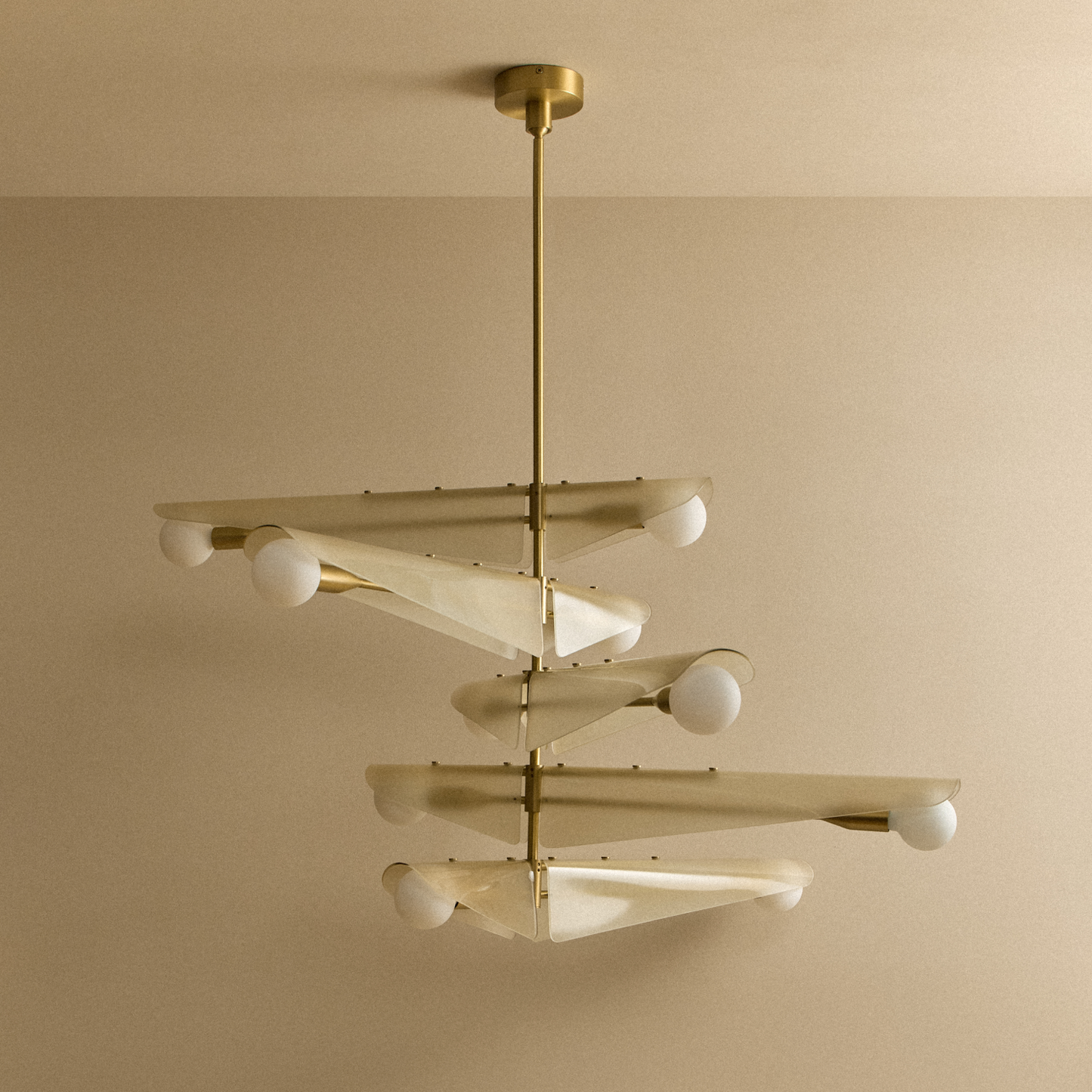 Sycamore Chandelier 5 Tiers in Dusk Pink