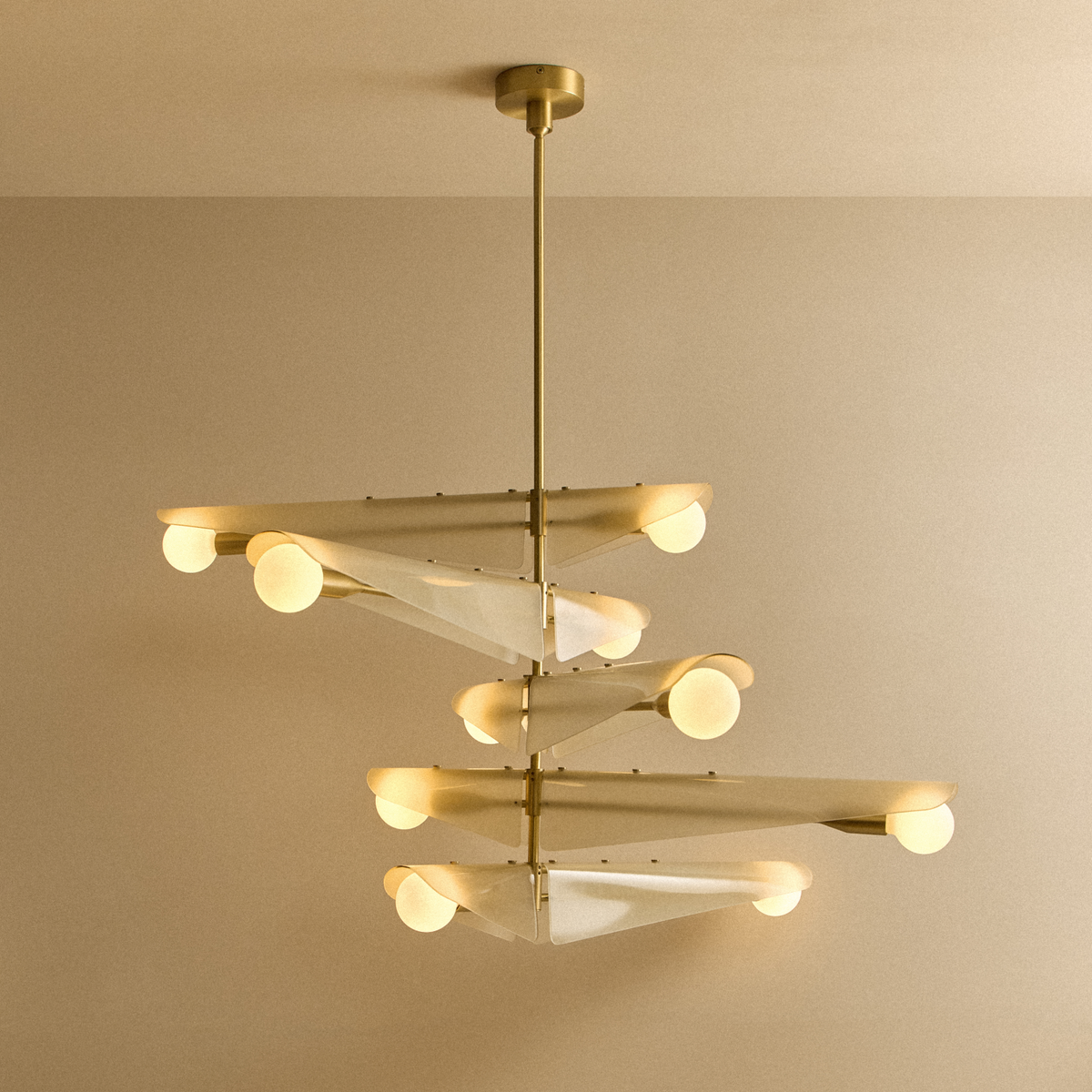 Sycamore Chandelier 5 Tiers in Dusk Pink