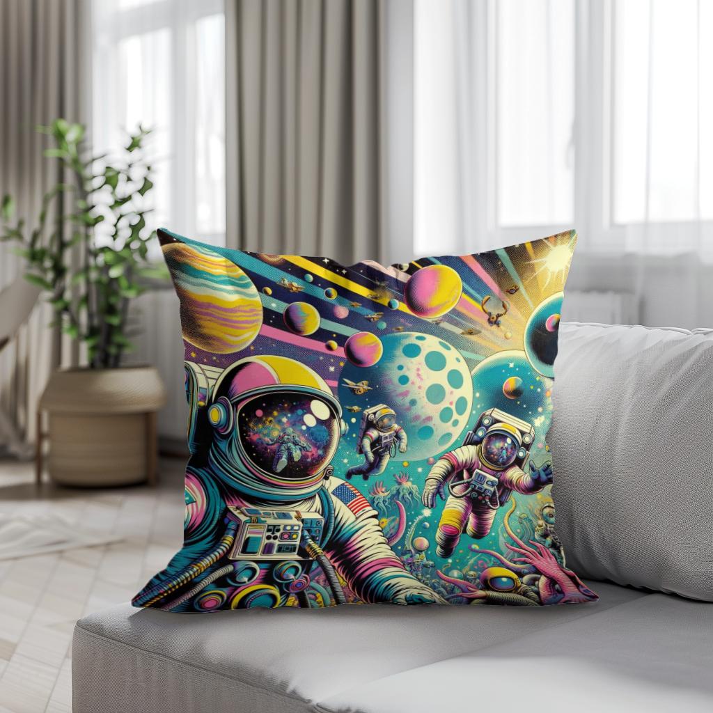 Cosmic Pop Odyssey Cotton Cushion
