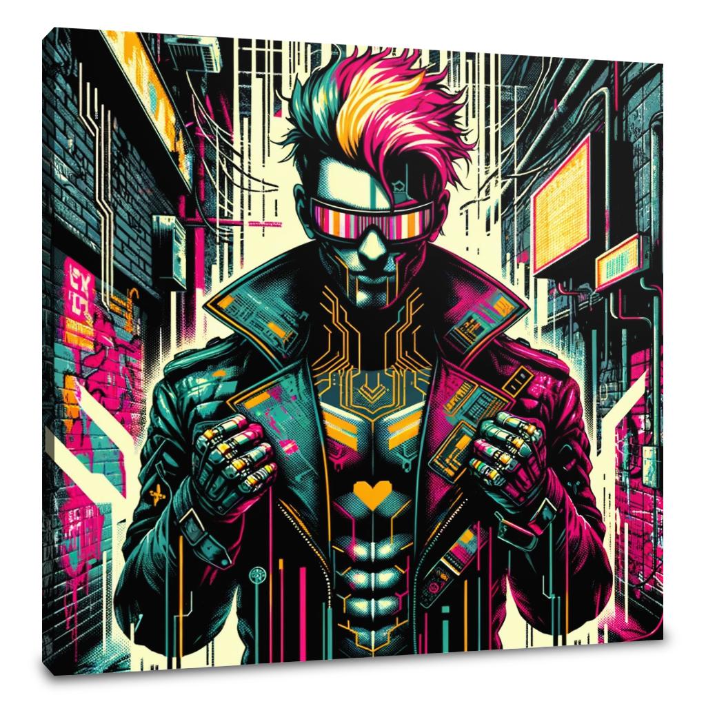 Cyber Rebel Pop Art Canvas