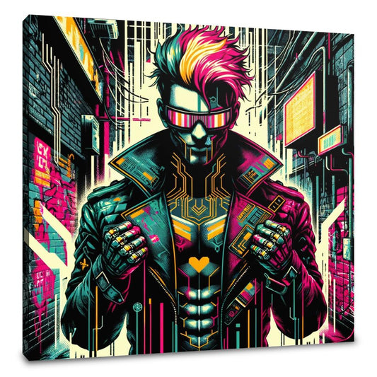 Cyber Rebel Pop Art Canvas
