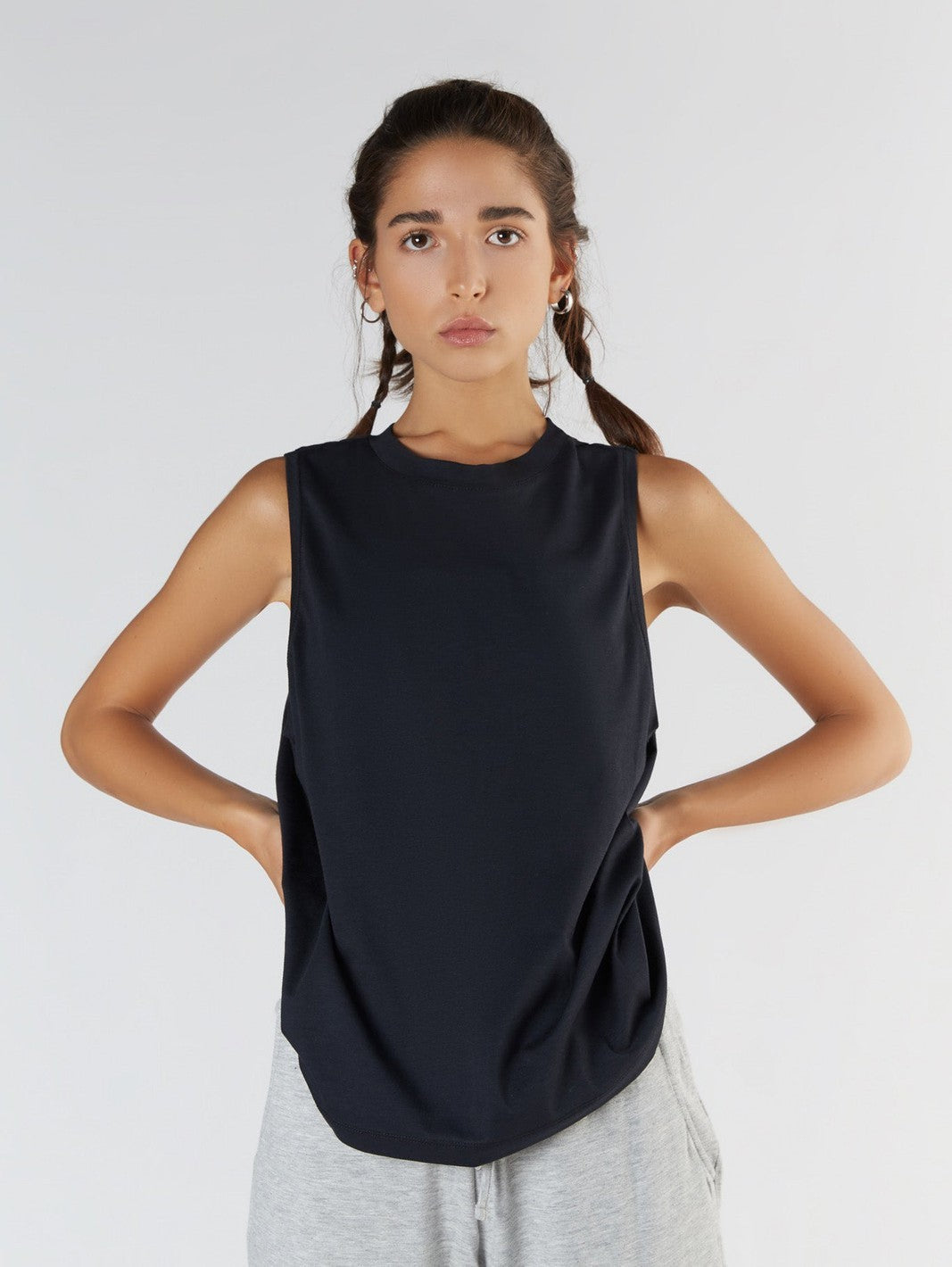 Tencel High-Neck Active Vest Top: Womens
