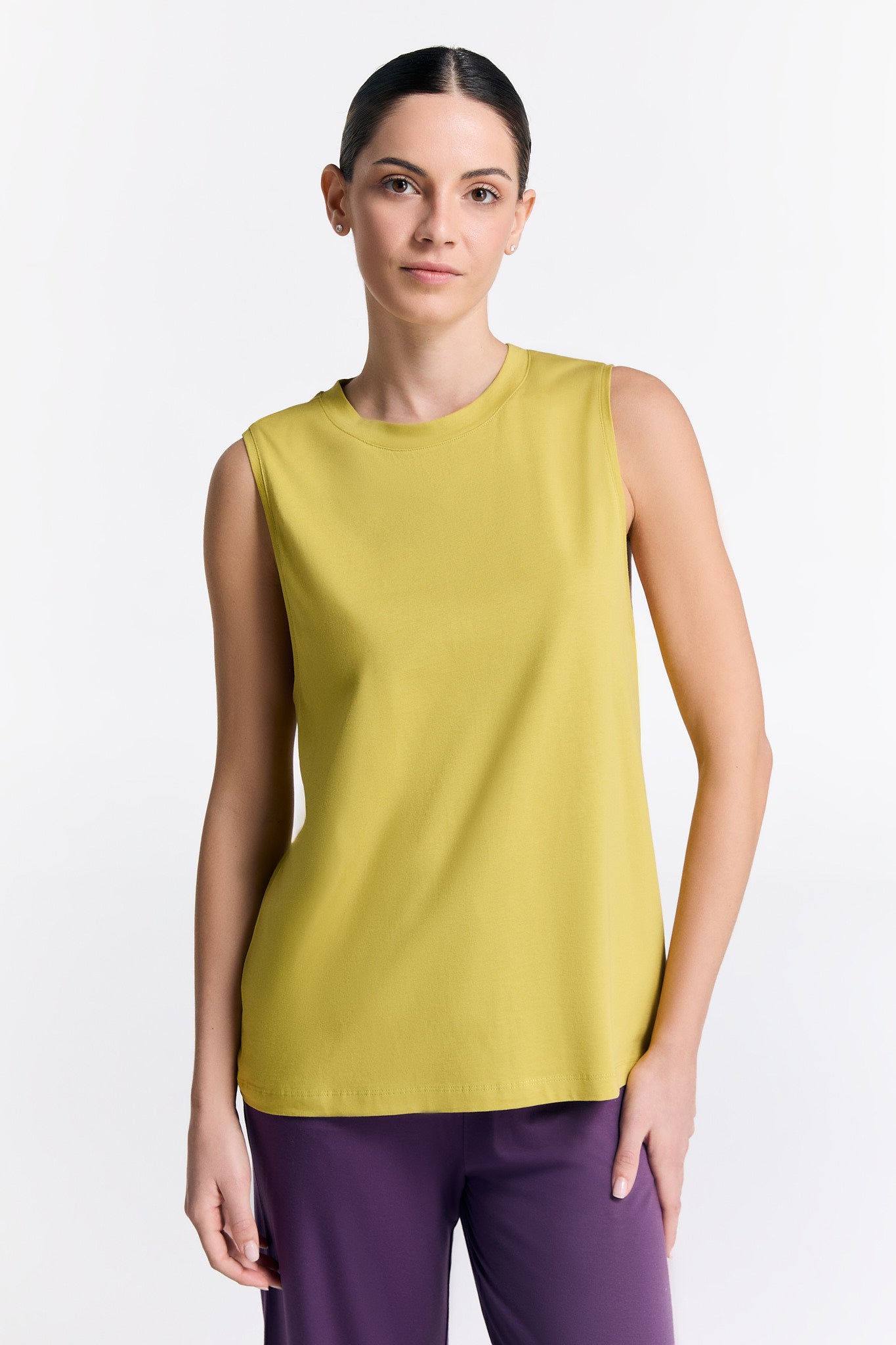 Tencel High-Neck Active Vest Top: Womens
