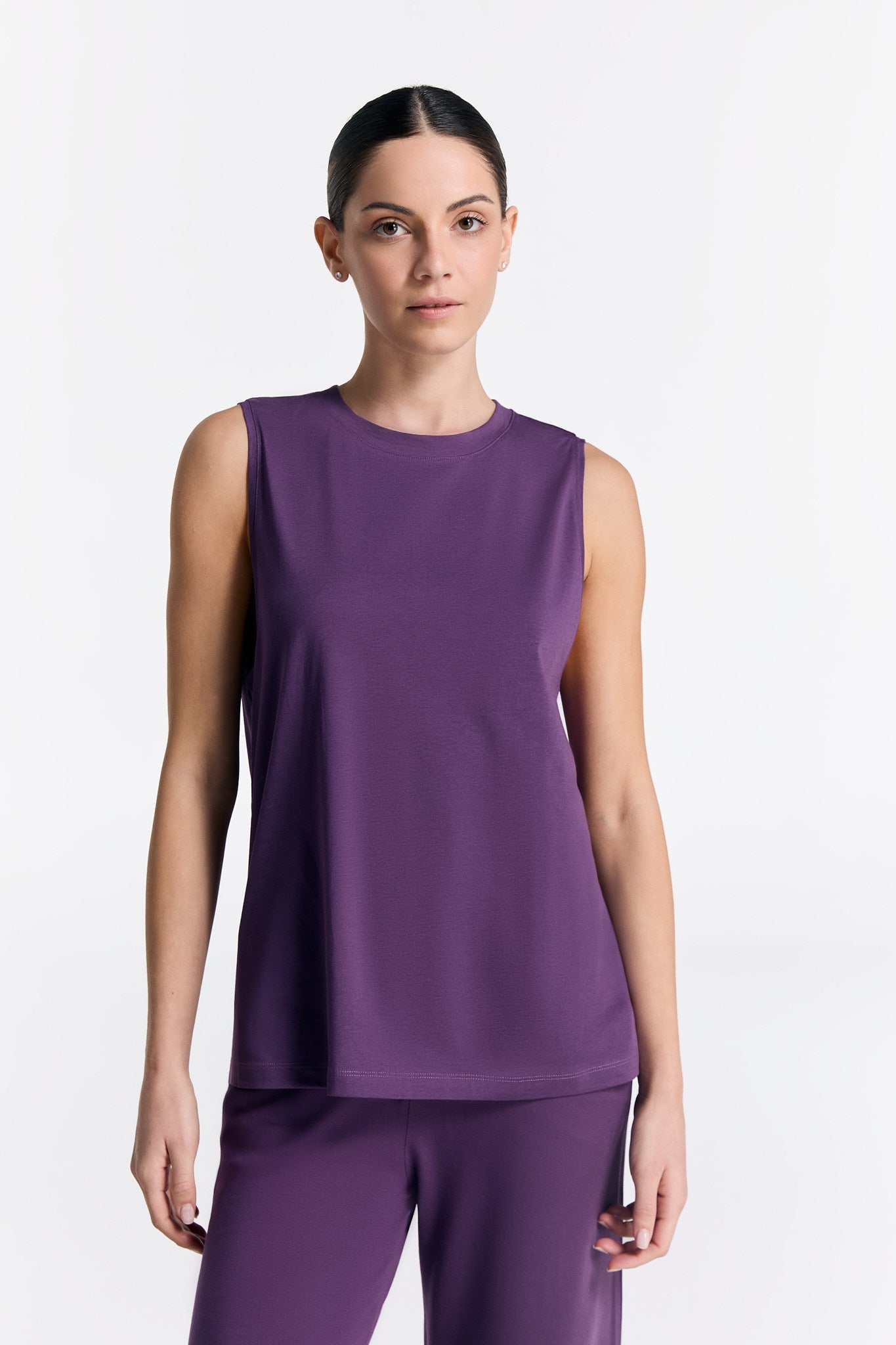 Tencel High-Neck Active Vest Top: Womens