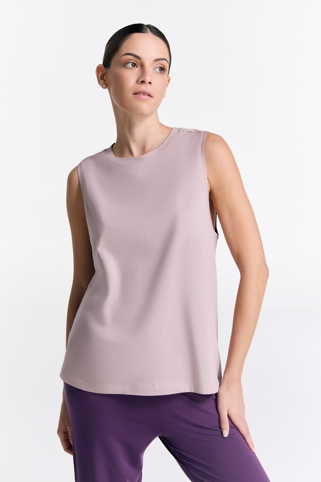 Tencel High-Neck Active Vest Top: Womens