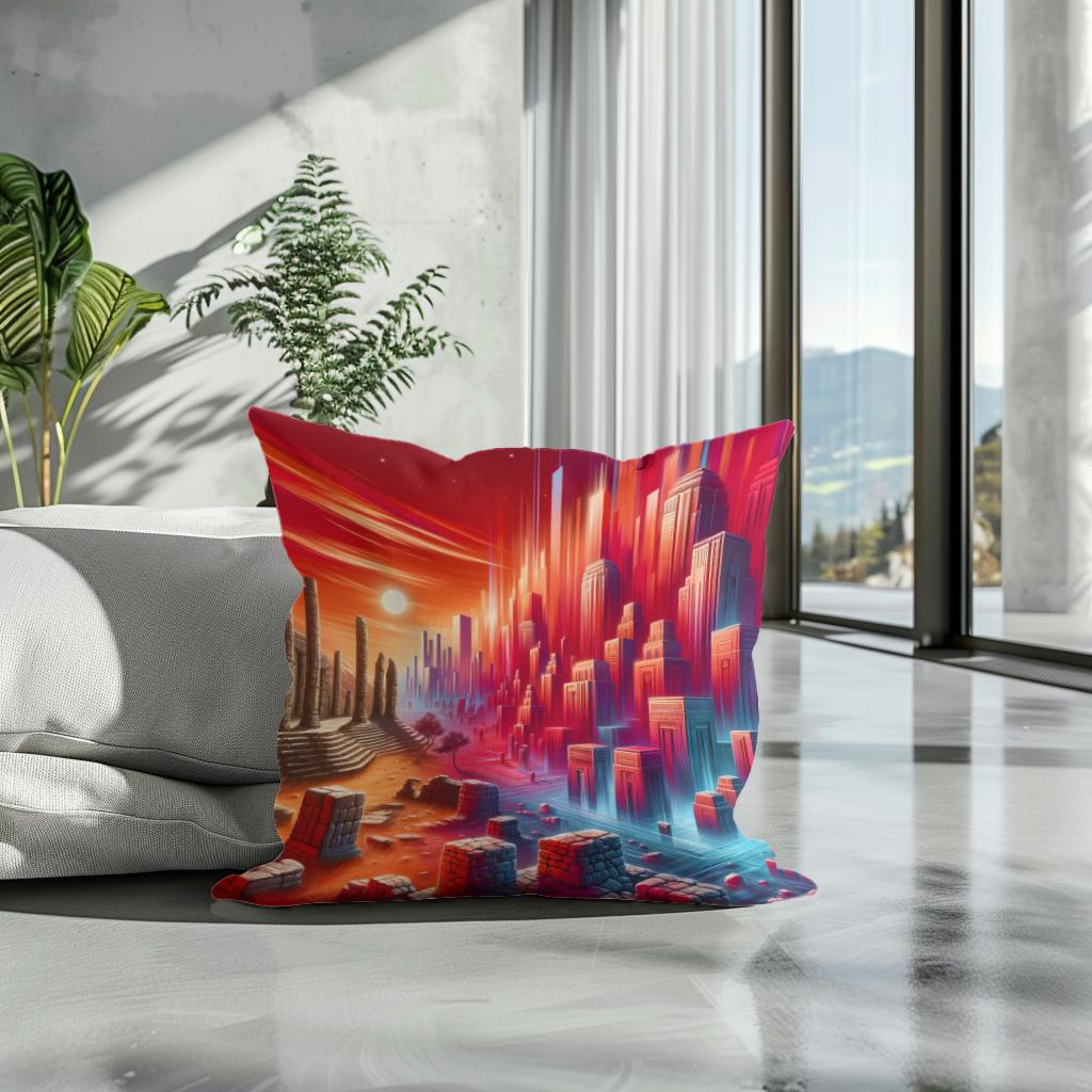 Crimson Epochs Cotton Cushion
