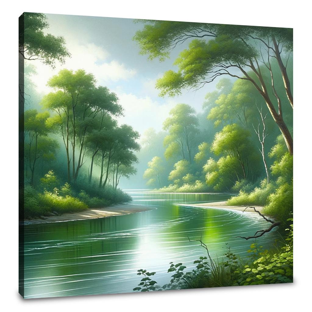 Serene Riverbend Canvas