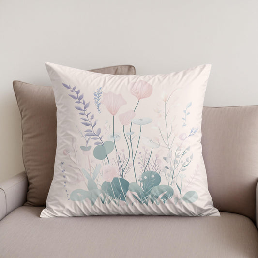 Vanilla Pastel Botanical Cotton Cushion